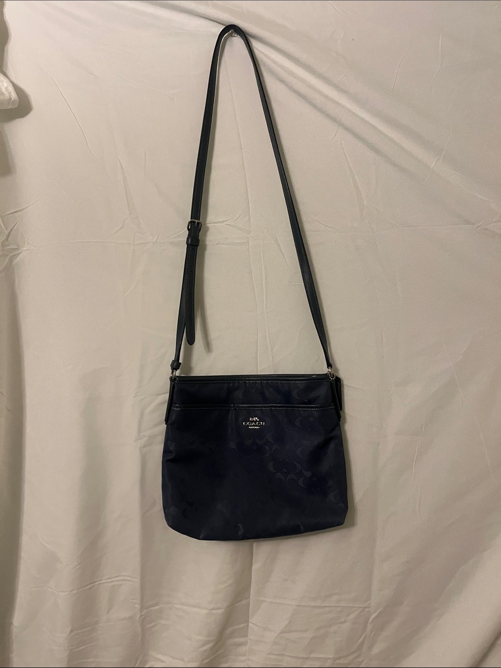 Coach Navy Signature Crossbody Shoulder Bag